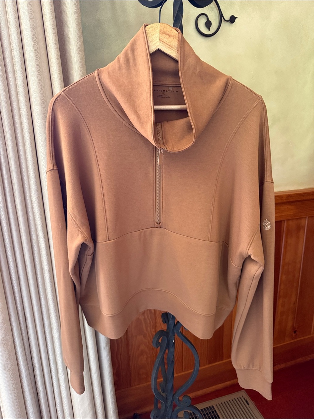 Travis Mathew Half-Zip Pullover in Camel